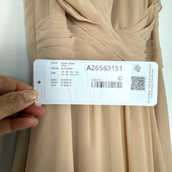 NWT-AZAZIE Omari Bridesmaid Dress, SAND (102#) Color, Size 4A (US) - Picture 6 of 12
